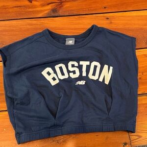 New Balance Navy Blue Boston Crop Top
